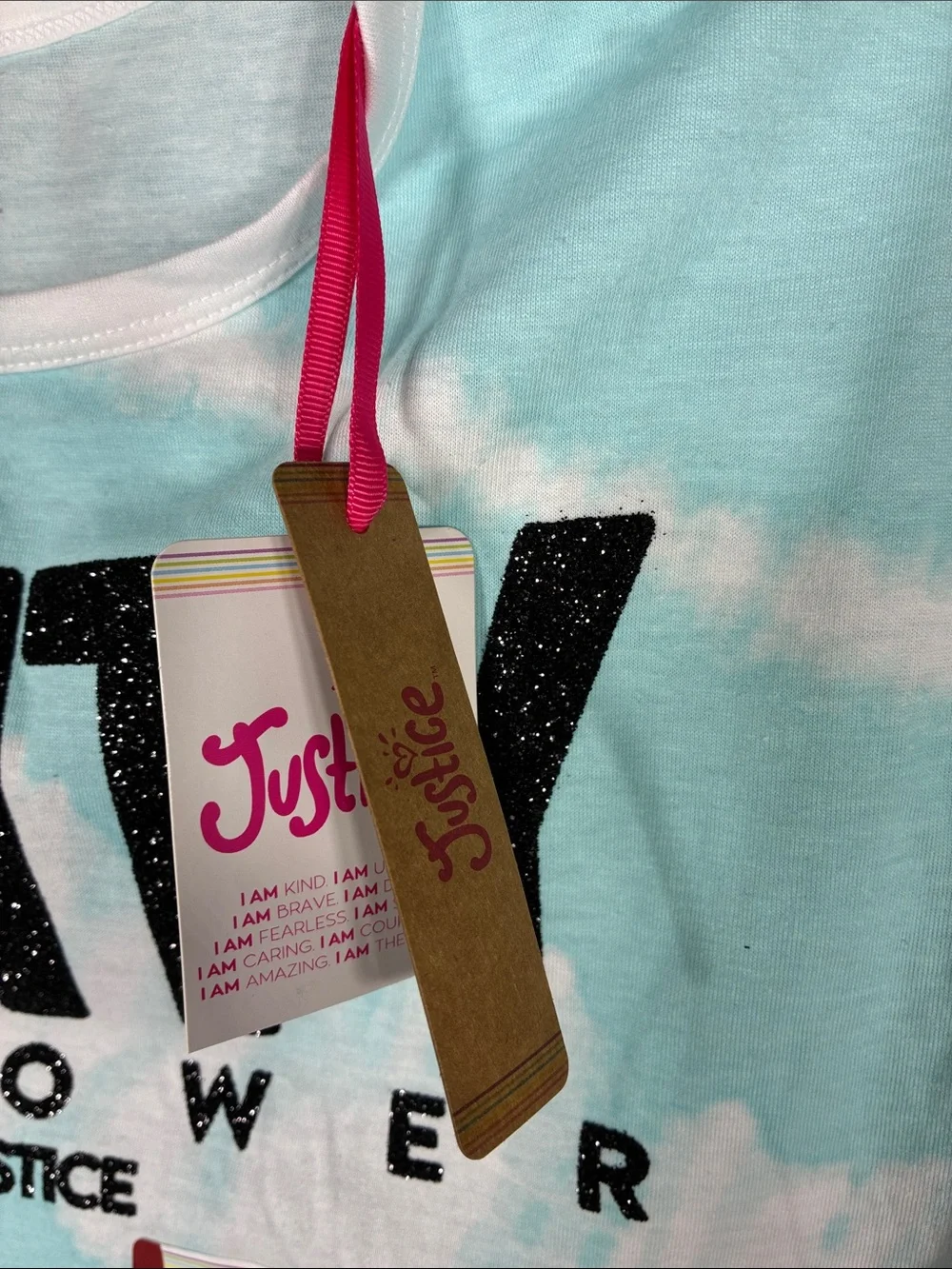 Justice 2 piece Tie-Dye Logo Crop Tee Size Medium 10)